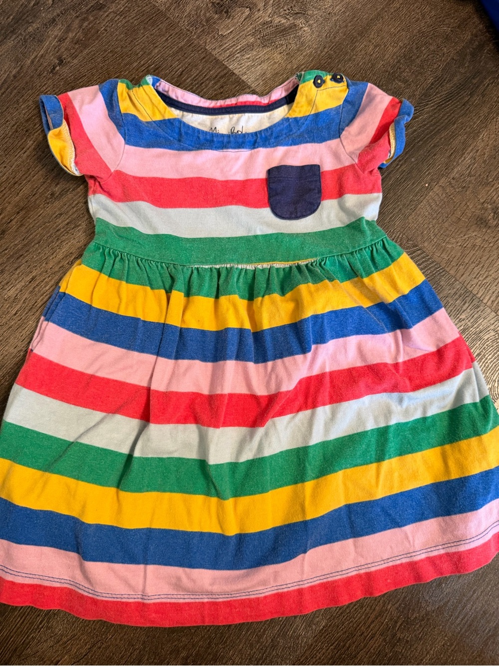 Mini Boden striped rainbow dress 3-4 years